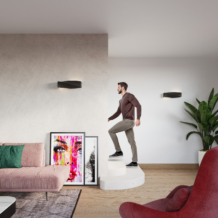 Lampa Ścienna Kinkiet E27 Prostokątna Czarna Nowoczesna Sigma Sollux