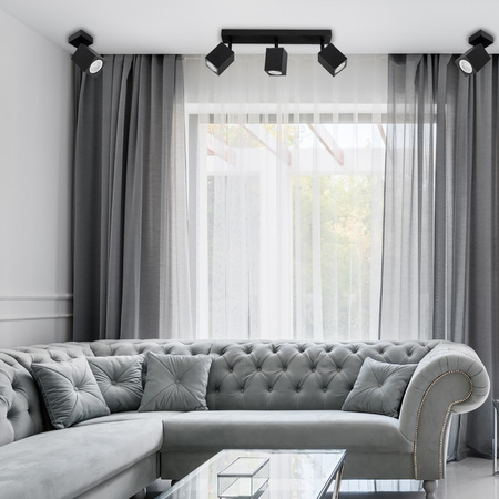 Lampa Sufitowa Ścienna Reflektor 3xGU10 QUANTUS Czarna