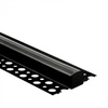 Profil Aluminiowy LED do Płyt GK Gipsowych REGIPS Podpłytkowy do Glazury Czarny 1m z Kloszem Przezroczystym do Taśm LED + Zaślepki seria GN Ecolight