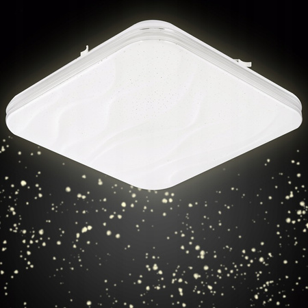 Plafon LED sufitowy łazienkowy 72W 3000-6500K Biały Kwadratowy Diament 43cm + Pilot