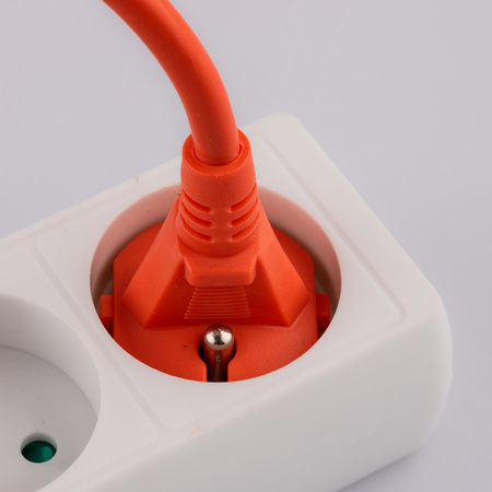 Przedłużacz Ogrodowy Kabel Budowlany Pojedynczy 1 Gniazdo 10m Pomarańczowy Sznur GRIDEN Lumiled