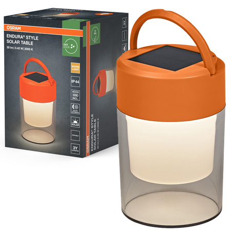 Lampa Solarna LED Ogrodowa Stojąca Latarenka 0.42W 20lm 3000K Ciepła Ściemnialna Pomarańczowy IP44 Endura Osram