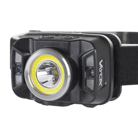 Latarka Czołowa LED Akumulatorowa z czujnikiem ruchu XTE 5W + COB 10W VA0025 VAYOX