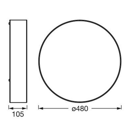 Plafon Lampa Sufitowa Natynkowa E27 Czarny 48cm Orbis Ledvance