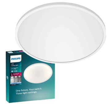 Lampa Sufitowa Plafon LED 15W 1500lm 4000K SceneSwitch Biała Super Slim CL550 Philips