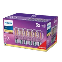 Zestaw 6x Żarówka LED E27 A60 4.3W = 40W 470lm 2700K Ciepła Filament PHILIPS