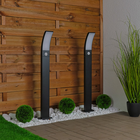 Lampa Ogrodowa Słupek Zewnętrzny Stojący 11W LED 4000K Czujnik Ruchu ANVES 80cm LUMILED