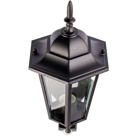 Lampa Ogrodowa Kinkiet Elewacyjny Zewnętrzny E27 LED Latarnia Czujnik Ruchu BELLIS Czarna LUMILED