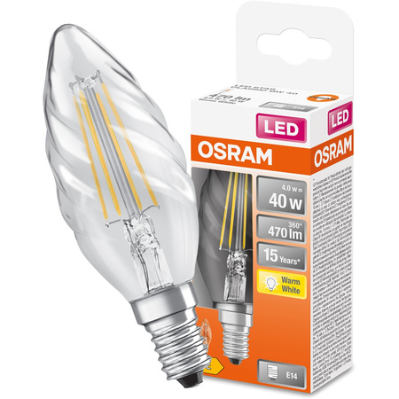 Żarówka LED E14 BW35 4W = 40W 470lm 2700K Ciepła 300° Filament OSRAM STAR