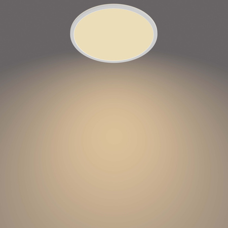 Lampa Sufitowa Plafon Łazienkowy LED 18W 1500lm 2700K SceneSwitch IP44 Biała Super Slim CL550 Bathroom Philips