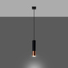 Lampa Sufitowa Oprawa Natynkowa SPOT TUBA GU10 Wisząca Zwis Tubularna Czarna Miedź Nowoczesna Loopez Sollux