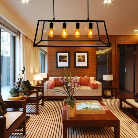 Lampa Wisząca Sufitowa Żyrandol IL MIO FINLAND 4xE27 Czarna - GOLDLUX (Polux)