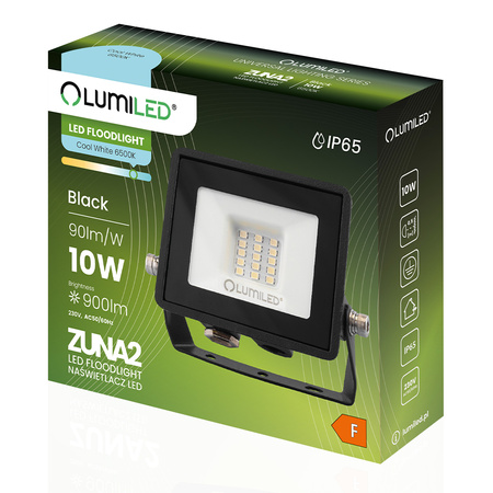 Naświetlacz LED ZUNA2 10W 900lm 6500K IP65 Czarny LUMILED