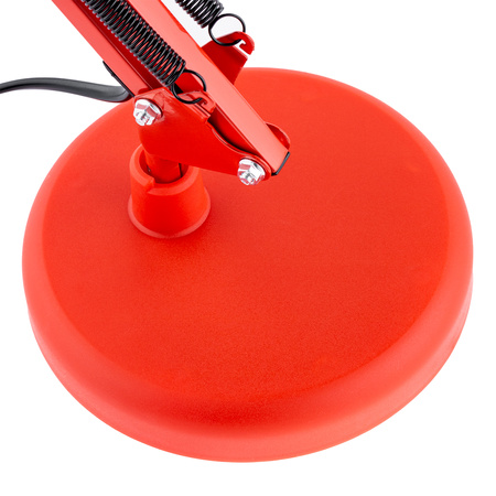 Lampka Biurkowa Kreślarska Stołowa E27 TOBI Czerwona Lumiled + uchwyt na blat