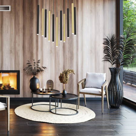 Lampa Wisząca Sufitowa MONZA Mosiądz 11xG9 max 8W LED Milagro