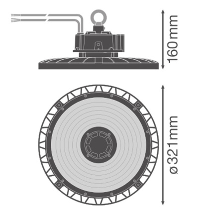 Lampa LED Oprawa Przemysłowa 150W 26700lm 4000K Neutralna Ściemnialna Czarny IP66 IK10 High Bay Gen 5 Ledvance