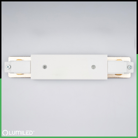 Łącznik Prosty z Zasilaniem Biały do Szynoprzewodów Szyn Jednofazowych LUMILED