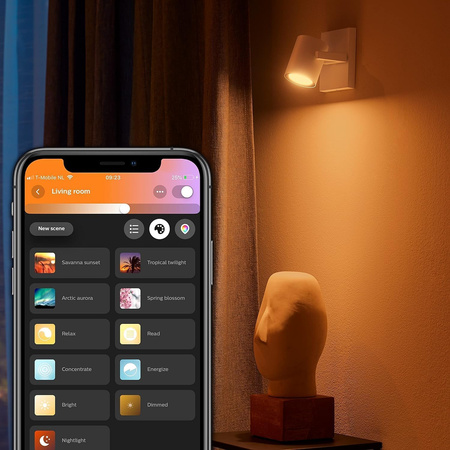 Lampa Ścienna Sufitowa LED Reflektor 4.2W 400lm IP20 White and Color Ambiance RGB + TW Biała Inteligentna SMART Zigbee Bluetooth Argenta Philips HUE