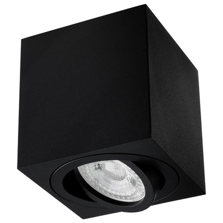 Oprawa Natynkowa HALOGENOWA Spot Tuba Ruchoma GU10 Kwadratowa Czarna 84mm AMAT-M LUMILED