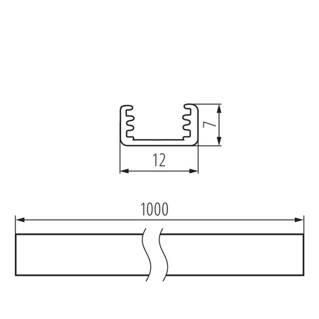Profil Aluminiowy Natynkowy do Taśmy LED Anodowany 1m PROFILO Kanlux 10szt.