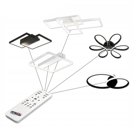 Lampa Sufitowa Żyrandol LED 70W CCT GALAXIS HERKULES Biały + Pilot Sterujący