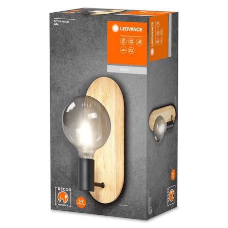 Lampa Ścienna Dekoracyjna Kinkiet Oprawa Natynkowa E27 Brązowy Czarny Decor Ledvance