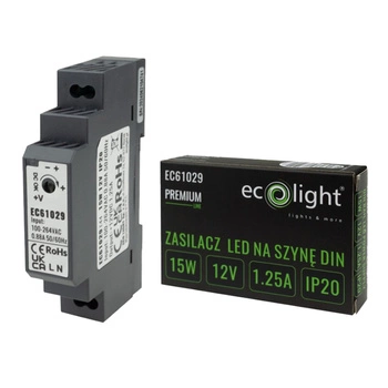 Zasilacz Na Szynę Led DIN Premium Line 12V 15W Ecolight