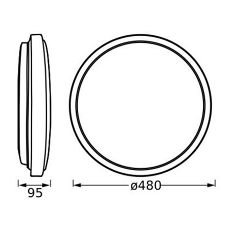 Plafon LED Lampa Sufitowa Natynkowa 36W 2500lm 3000K Ciepła Biały 48cm Orbis Ledvance