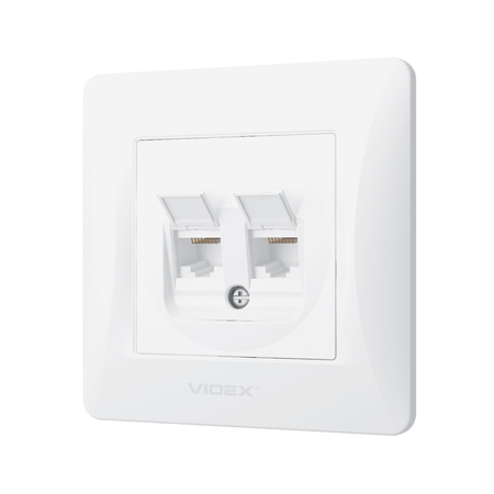 Gniazdo Podwójne Komputerowe RJ45 Natynkowe Białe BINERA VIDEX
