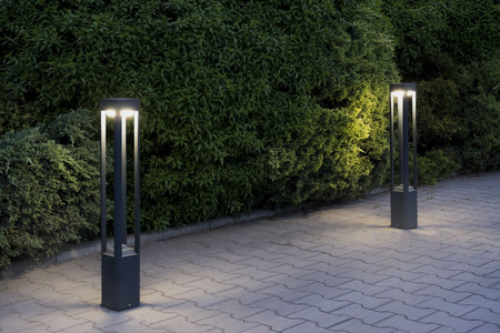 Lampa Ogrodowa Zewnętrzna Stojąca SŁUPEK Fan Kwadrat FKW-800 GX53 80cm Su-Ma