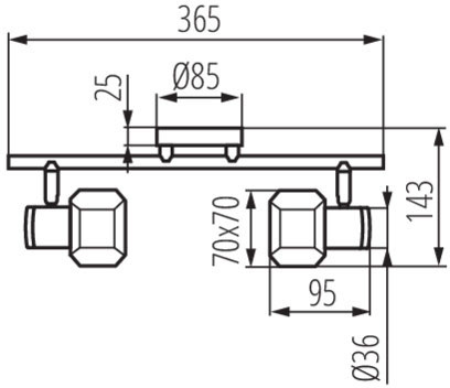 Oprawa lampa sufitowa GLASO 2xG9 chrom 37cm Kanlux
