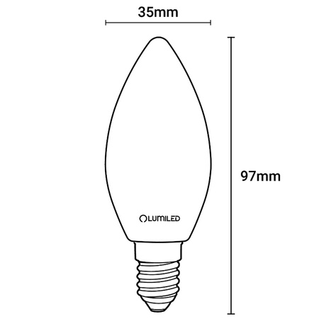 Żarówka LED E14 Świeczka B35 7W = 60W 806lm 4000K Neutralna 360° FILAMENT LUMILED