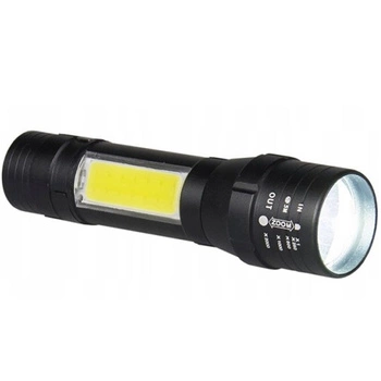 Latarka Taktyczna Akumulatorowa 2w1 LED COB, XML T6 600LM ZOOM 4 TRYBY LB0172 LIBOX