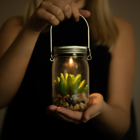 Lampa Ogrodowa LED Solarna Wisząca Słoik Do Ogrodu 13,5 cm VO1925 VOLTENO