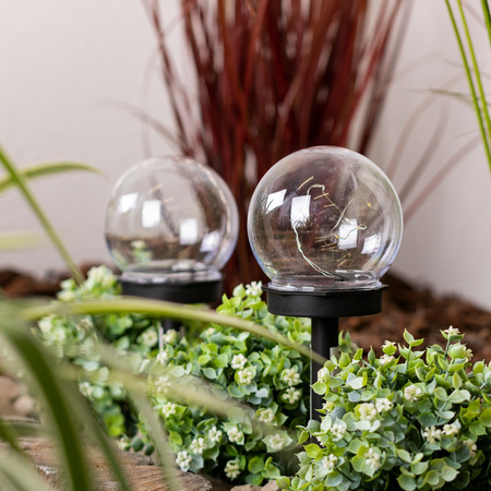 Lampa Solarna LED Ogrodowa Wbijana Ozdobna Kula 3000K IP44 10cm