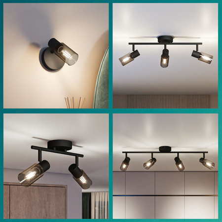 Lampa Sufitowa Reflektor 3x E14 Czarna Palms Philips