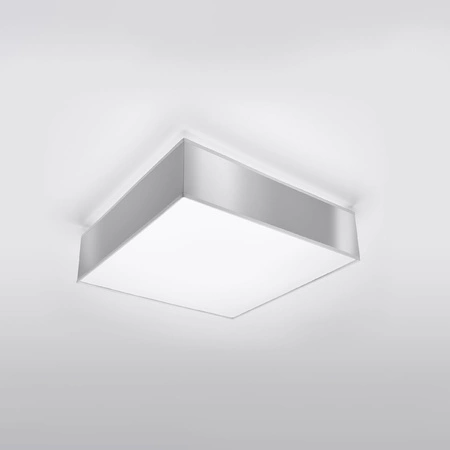 Lampa Sufitowa Plafon 2x E27 Kwadratowa Szara Minimalistyczna Horus Sollux