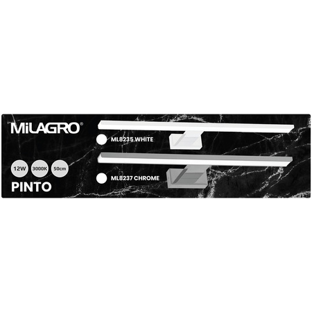 Lampa Ścienna Kinkiet PINTO Biała 12W LED 50cm Milagro