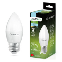 Żarówka LED E27 Świeczka B35 2,5W = 25W 249lm 6500K Zimna 180° LUMILED