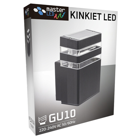 Kinkiet ogrodowy elewacyjny INEZ Ciemny Szary GU10 ALUMINIUM IP54