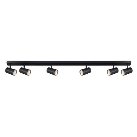 Oprawa Ścienno-Sufitowa Reflektor Punktowy 6x GU10 Czarna Złota NICEA Sanico Goldlux