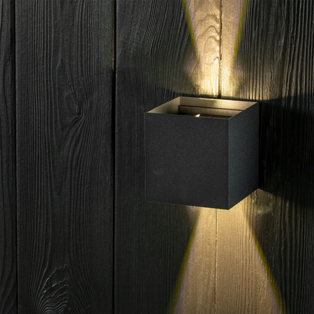 Lampa Ogrodowa LED Kinkiet Elewacyjny G9 Oprawa Zewnętrzna Czarna Góra/Dół z Regulowanym Kątem Świecenia Kira