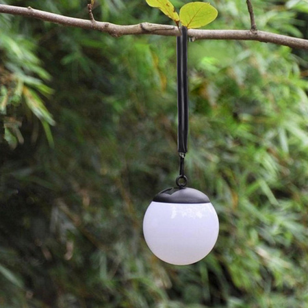 Lampa Ogrodowa LED Solarna Wisząca Kiara IP44 Kulka 20cm Biała