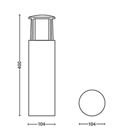 Lampa Ogrodowa Zewnętrzna SŁUPEK 40cm LED 5.5W 600lm 2700K IP44 Stock Philips