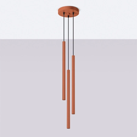 Lampa Wisząca Sufitowa Zwis Tuba Spot 3x G9 Ochra Czerwona Pastelo Ocean Green SL.1527 Sollux