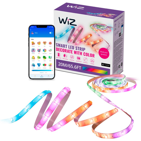 Taśma LED Pasek 36W RGBIC 20m Inteligentna SMART WiFi Bluetooth Aplikacja WiZ