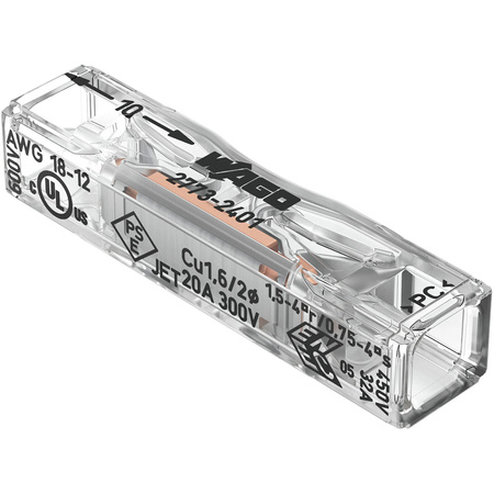 Złączka Instalacyjna Szybkozłączka 2773-2401 Przelotowa 2x4mm WAGO