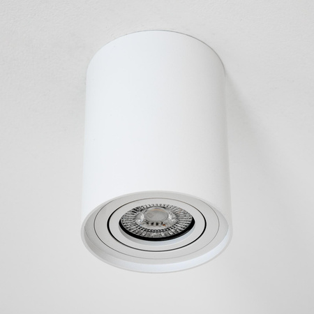Oprawa Natynkowa HALOGENOWA Spot Tuba Ruchoma Okrągła Biała 115mm + Żarówka LED GU10 6W 120° 4000K AMAT-L LUMILED
