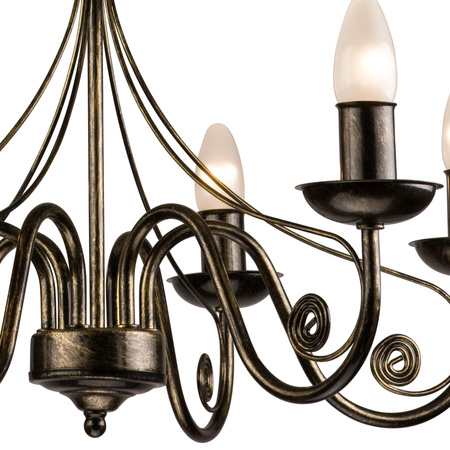 Lampa Wisząca Sufitowa DONATO 6xE14 Żyrandol Czarna Klasyczna LM-6.29 Lamkur