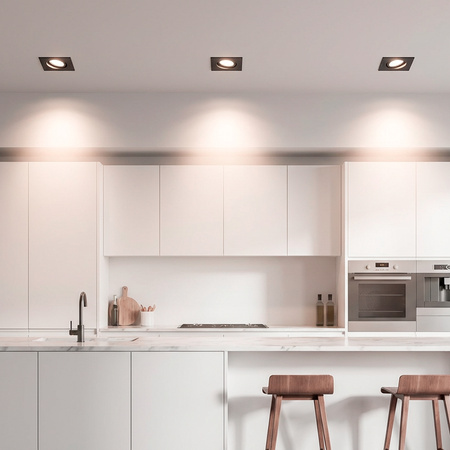 Oprawa HALOGENOWA Podtynkowa Ruchoma GU10 MR16 Kwadrat Czarna CASSIO LUMILED